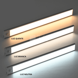 Luminária Fina com Sensor de Presença Luz LED sensor de Movimento sem Fio e USB Recarregável
