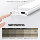 Luminária Fina com Sensor de Presença Luz LED sensor de Movimento sem Fio e USB Recarregável