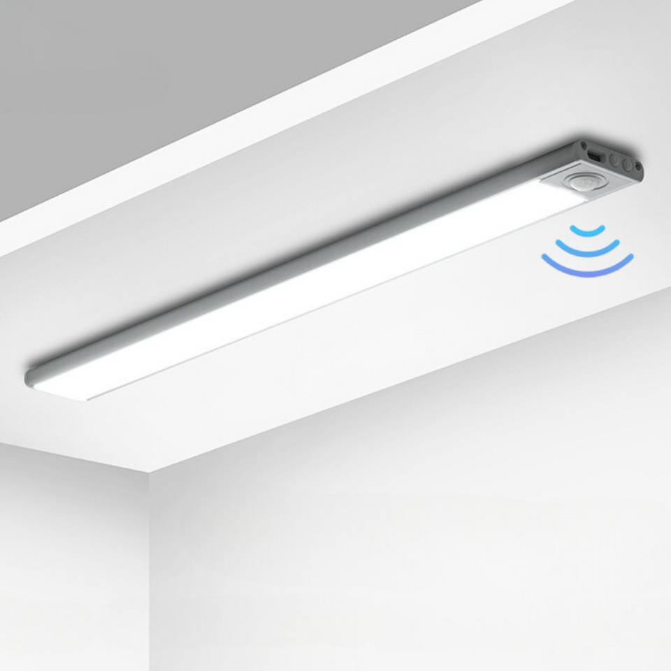 Luminária Fina com Sensor de Presença Luz LED sensor de Movimento sem Fio e USB Recarregável